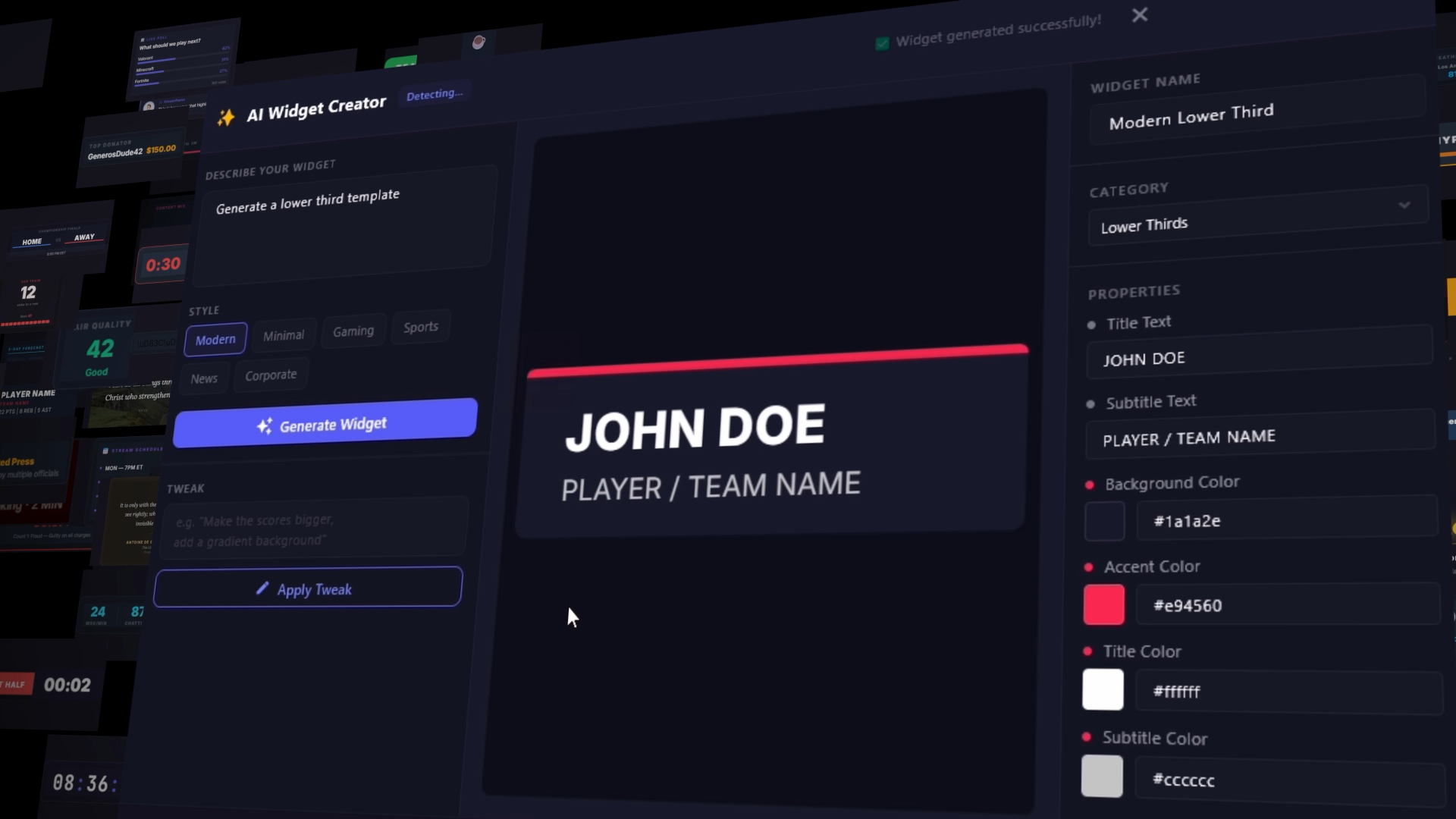 AI Widget Generation