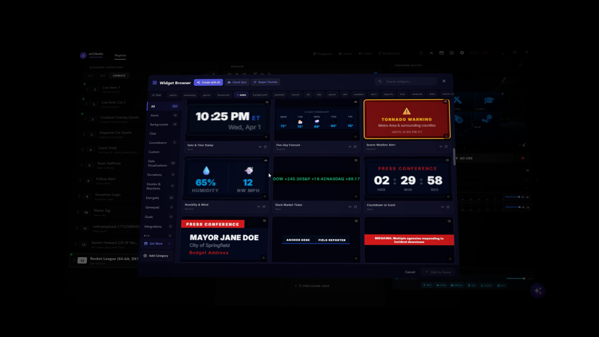 airZStudio Widget Library Overview