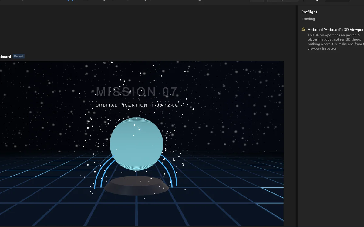airZ Editor with the preflight report open beside a 3D scene