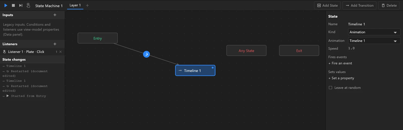 An Animation States graph