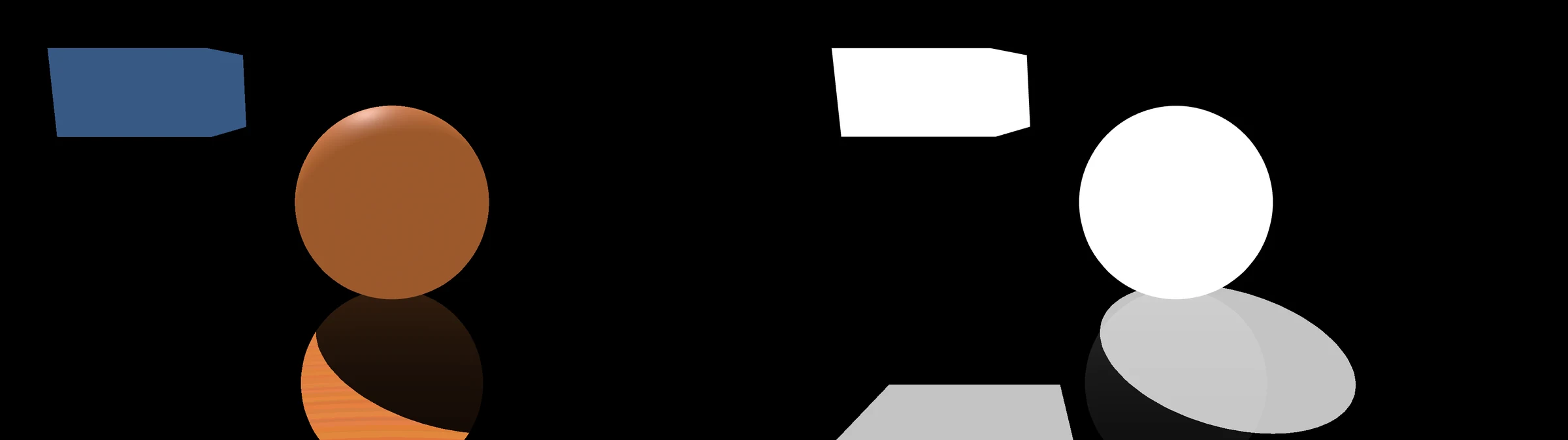 A shadow catcher: the fill on the left, its key on the right