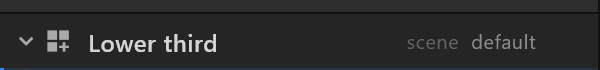 An artboard row, marked as the default scene