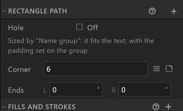 A background box's path section: sized by its group