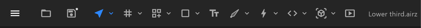 The drawing tools in the top bar